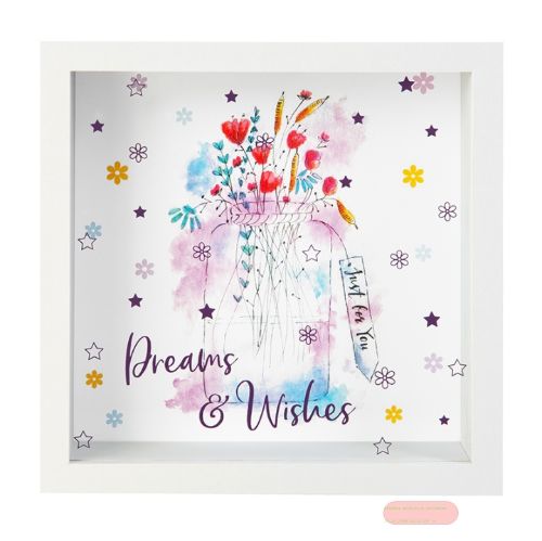 Bild von Wunscherfüller Holzkasten/Glas 18x18x5cm, Wünsche - VE 3