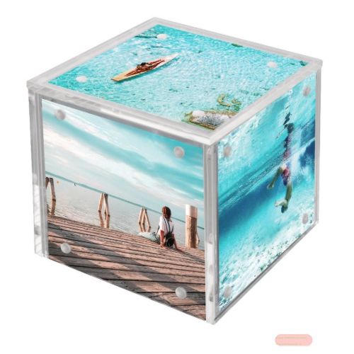 Bild von Würfel Bilderrahmen Acryl Bildformat 5x8x8cm, Photo Cube - VE 2