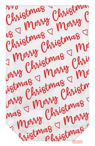 Bild von X-MAS ALLOVER,Klarsichtbeutel bedr.&Verschlussclips,14,5x23,5cm(10er- Sets) - VE 12 (Sets)