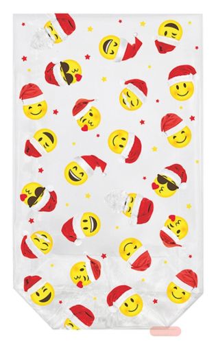 Bild von X-MAS SMILEYS, Klarsichtbeutel bedr.&Verschlussclips,11,5x19cm(10er- Sets) - VE 12 (Sets)