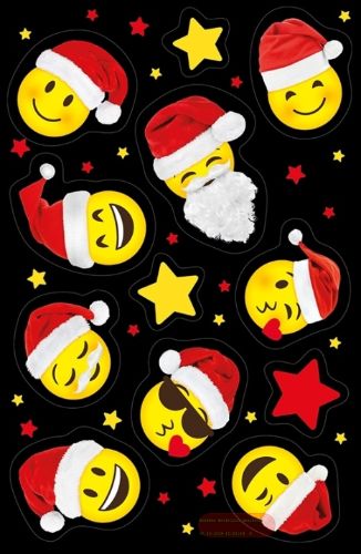 Bild von X-MAS SMILEYS, 4 Blatt 8,8x13,5cm von Stickers pro Packung - VE 10 (Pack)