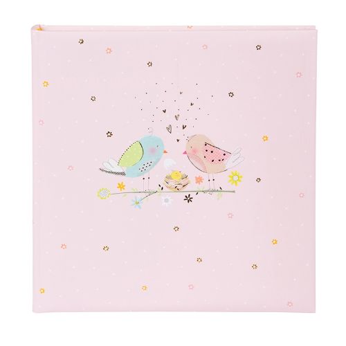 Bild von Baby-/Kinderfotoalbum 60 S.weiss, 30x31cm, ohne Innentext, Loving Birds Girl