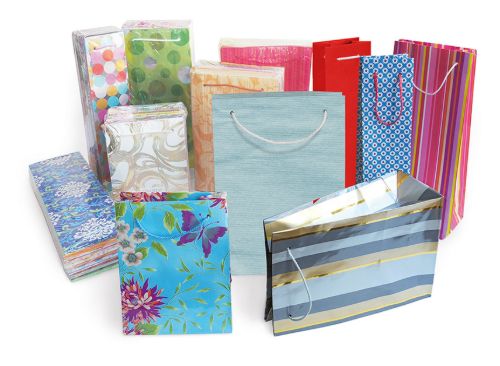 Bild von DEKOR-TASCHEN, Geschenktaschen diverse bedruckt assortiert, 16x36x8cm - VE 25
