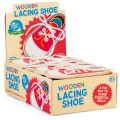 Bild von WOODEN LACING SHOE, Lernspiel Schnürsenkel binden, ca.16cm, im Display - VE 24