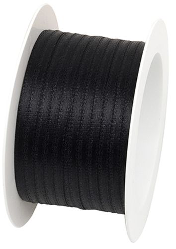 Bild von Satinband auf Spule, 3mm x 10m, schwarz - VE 6