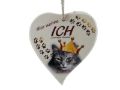 Bild von Spruchherz Holz mittel, 15x17cm, Fichte 15mm mit Kordel, Katze Ich und Personal - VE 4