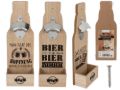 Bild von Flaschenöffner Holz/Metall, ca.30x10cm, 3 diverse Sprüche gemischt - VE 12