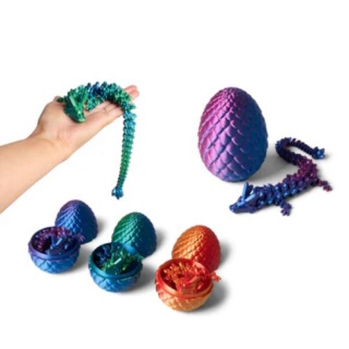 Bild von 3D PRINTED GIANT DRAGON EGG, Grosser 3D Drachen im Ei, ca.33cm,3-fach gemischt, Box - VE 6