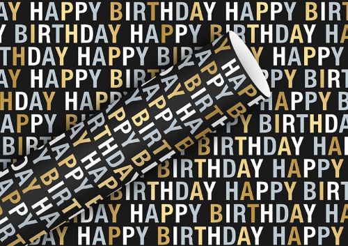 Bild von Geschenkpapier Rollen 2m x 70cm, Birthday Letters - VE 5 (alte Art.-Nr.1358-23407)