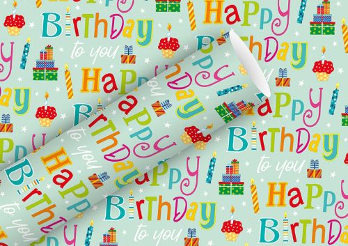 Bild von Geschenkpapier Rollen 2m x 70cm, H.B. to you softblau - VE 5 (alte Art.-Nr.1353-24412)