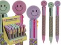 Bild von Radierbarer Kugelschreiber, 14.5cm, Be Happy mit 6-fach Mine, gemischt im Display - VE 24