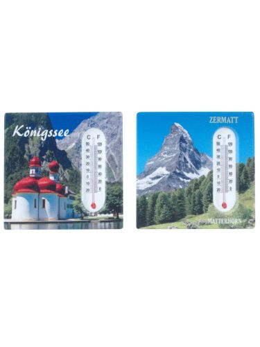 Bild von Magnet Keramik Souvenir, Thermometer,Text nach Wunsch - VE 36