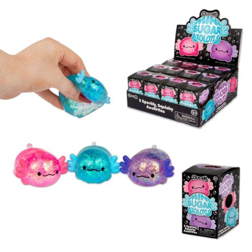 Bild von SCRUNCHEMS MINI SUGAR AXOLOTLS - 3PK, Squeeze Schwanzlurch, ca.6cm, 3er Set in Box - VE 12