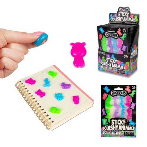 Bild von SCRUNCHEMS STICKY SQUISHY ANIMALS, 20 Tiere gemischt, ca.2cm, Beutel, Display - VE 12