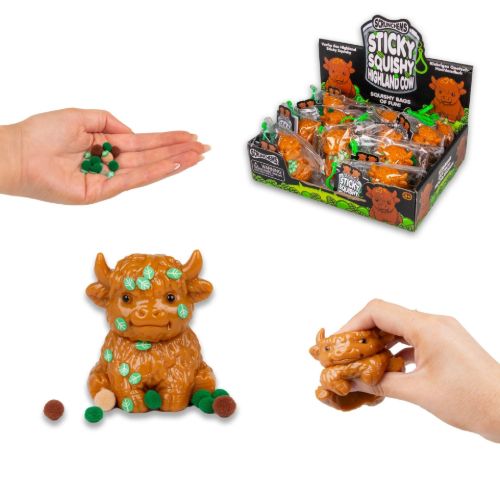 Bild von SCRUNCHEMS STICKY SQUISHY HIGHLAND COW, Squeeze, ca.8cm, Box, Display - VE 12