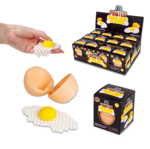 Bild von 3D PRINTED FRIED EGG CLICKER, Spiegelei, ca.7cm, Box, Display - VE 12
