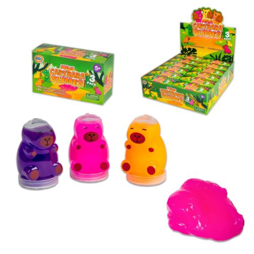 Bild von MINI CAPYBARA SLIMES 3PK, slime Capybara, 6cm, 3er Set, Box, Display - VE 12