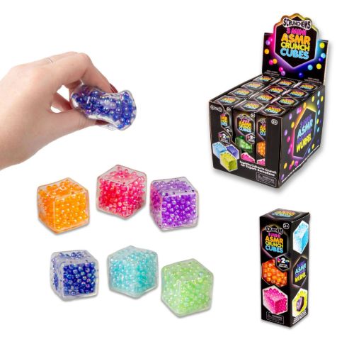 Bild von SCRUNCHEMS MINI ASMR CRUNCH CUBES 3PK, Squeeze Würfel, ca.4cm, 3er Set in Box - VE 12