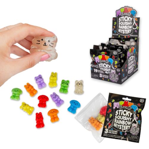 Bild von SCRUNCHEMS 3PK STICKY SQUISHY RAINBOW MYSTERY, 3er Set, ca.12cm, Beutel, Display - VE 12