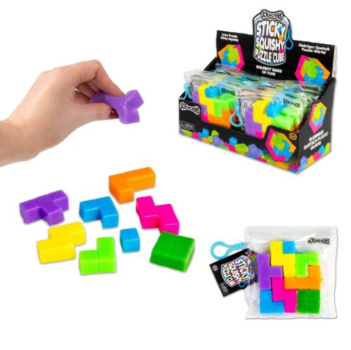 Bild von SCRUNCHEMS STICKY SQUISHY PUZZLE CUBE, Puzzle, ca.5cm, Beutel, Display - VE 12