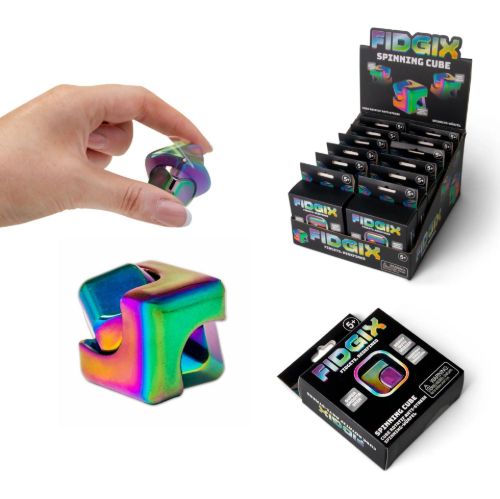 Bild von FIDGIX SPINNING CUBE, Würfel ca.2cm, Display - VE 12