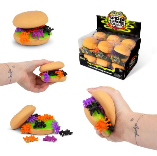 Bild von SCRUNCHEMS SPIDER BURGER SQUISHY, Squeeze Burger, ca.7cm, Box, Display - VE 12
