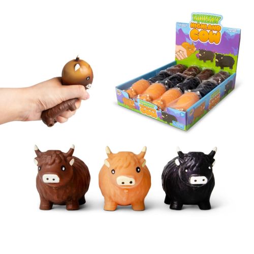 Bild von SQUISHY HIGHLAND COW, Squeeze Hochlandrinder gemischt, ca.9cm, Display - VE 12