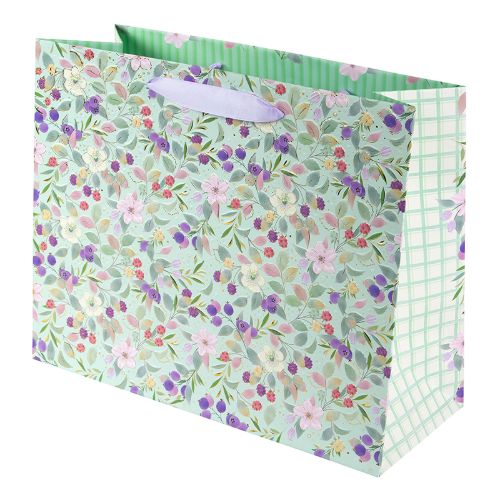 Bild von Geschenktaschen, 33x27x13cm, Blossom green - VE 6