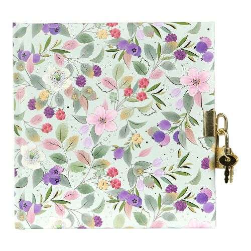 Bild von Tagebuch 16,5x16,5cm, 96 S.weiss, Blossom green - VE 2