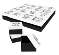 Bild von Schachtel-Kartonage 9x9x5,7cm, Sortierung Snoopy schwarz-weiss gemischt - VE 16