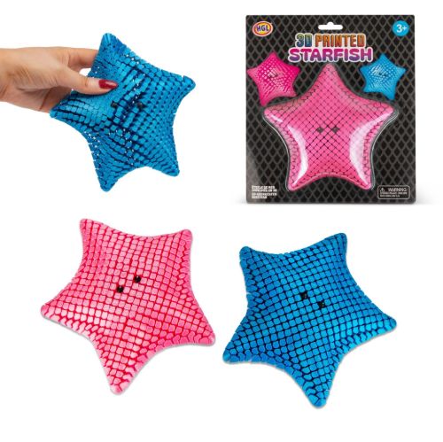 Bild von 3D PRINTED STARFISH, Sternfisch, ca.17cm, 2-fach gemischt, Blisterverpackung - VE 6