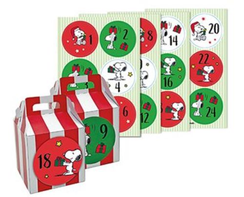 Bild von Adventskalender ,24 Kartons&Stickers, Snoopy X-Mas Calender - VE 6 (Sets)