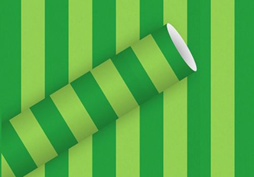 Bild von Geschenkpapier Rollen 2m x 70cm, Kraftpapier, Big Stripe grün - VE 5