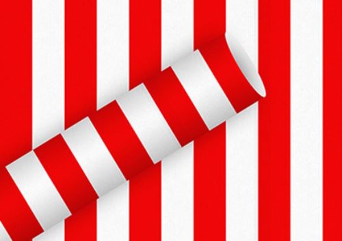 Bild von Geschenkpapier Rollen 2m x 70cm, Kraftpapier, Big Stripe rot - VE 5