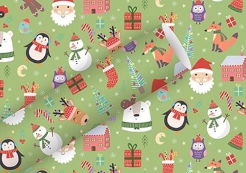 Bild von Geschenkpapier High Rollen 2m x 70cm, All that Christmas, mistlegreen - VE 5