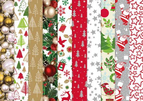 Bild von Geschenkpapier Rollen 2m x 70cm, 60g, Sortierung Classic - VE 60