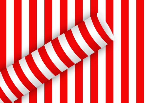 Bild von Geschenkpapier Rollen 2m x 70cm, Big stripe rot - VE 5