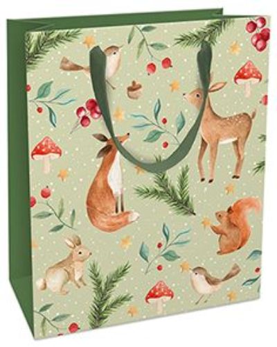 Bild von Geschenktasche matt, 18x21x8cm, Winternight salbei - VE 8
