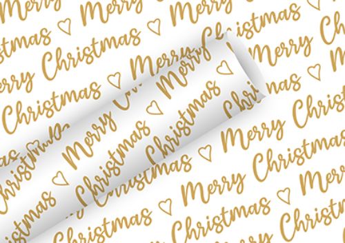 Bild von Geschenkpapier Rollen Alupapier 1,5m x 70cm, Christmas allover weiss-gold - VE 5