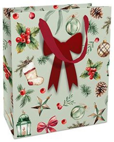 Bild von Geschenktasche matt, 18x21x8cm, Festive Decoration salbei - VE 8