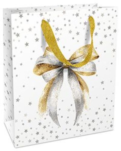 Bild von Geschenktasche matt, 18x21x8cm, Glitter Bow - VE 8