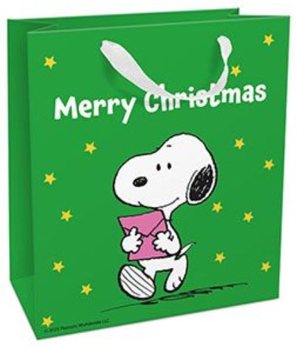 Bild von Geschenktasche matt, 18x21x8cm, Snoopy Christmas Letter - VE 8