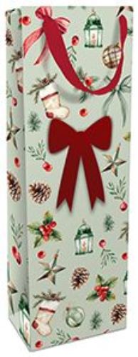 Bild von Geschenktasche matt, 12x36x8cm, Festive Decoration, sage - VE 8