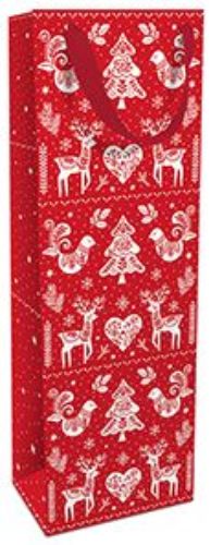 Bild von Geschenktasche matt, 12x36x8cm, Weihnachtsfolklore - VE 8