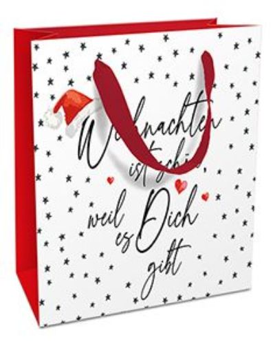 Bild von Geschenktasche matt, 17x17x8cm, Weihnachten mit Dir - VE 8
