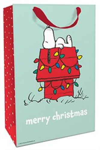 Bild von Geschenktasche matt, 24x36x13cm, Snoopy X-mas Home - VE 8