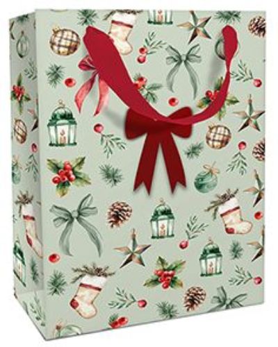 Bild von Geschenktasche matt, 26x36x13cm, Festive Decoration, sage - VE 8