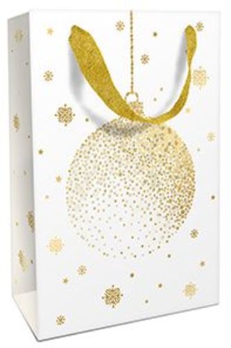 Bild von Geschenktasche matt, 26x36x13cm, Festive Moment, white - VE 8
