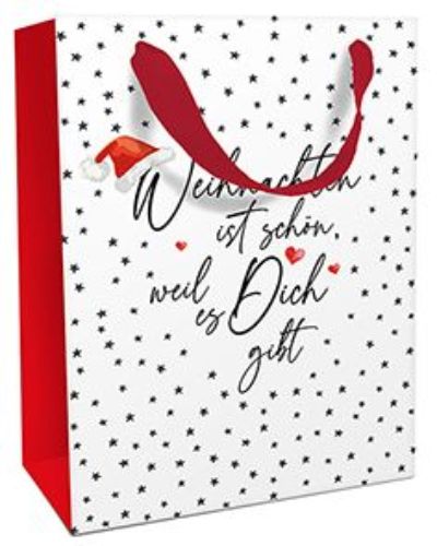 Bild von Geschenktasche matt, 26x36x13cm, Weihnachten mit Dir - VE 8