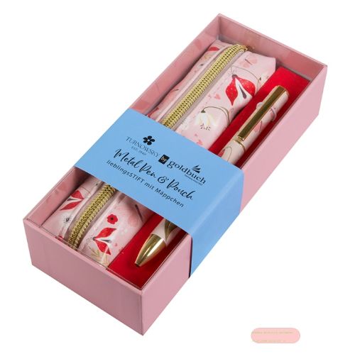 Bild von Kugelschreiber metall im Set mit Etui, Secret Garden pink